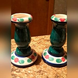 Gorgeous Signed Gail Pittman Juniper Candlestick Holders 4 Inches Small